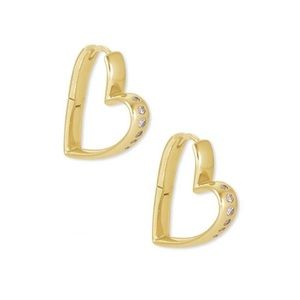Kendra Scott Ansley Small Heart Hoop Earrings, Gold-Plated